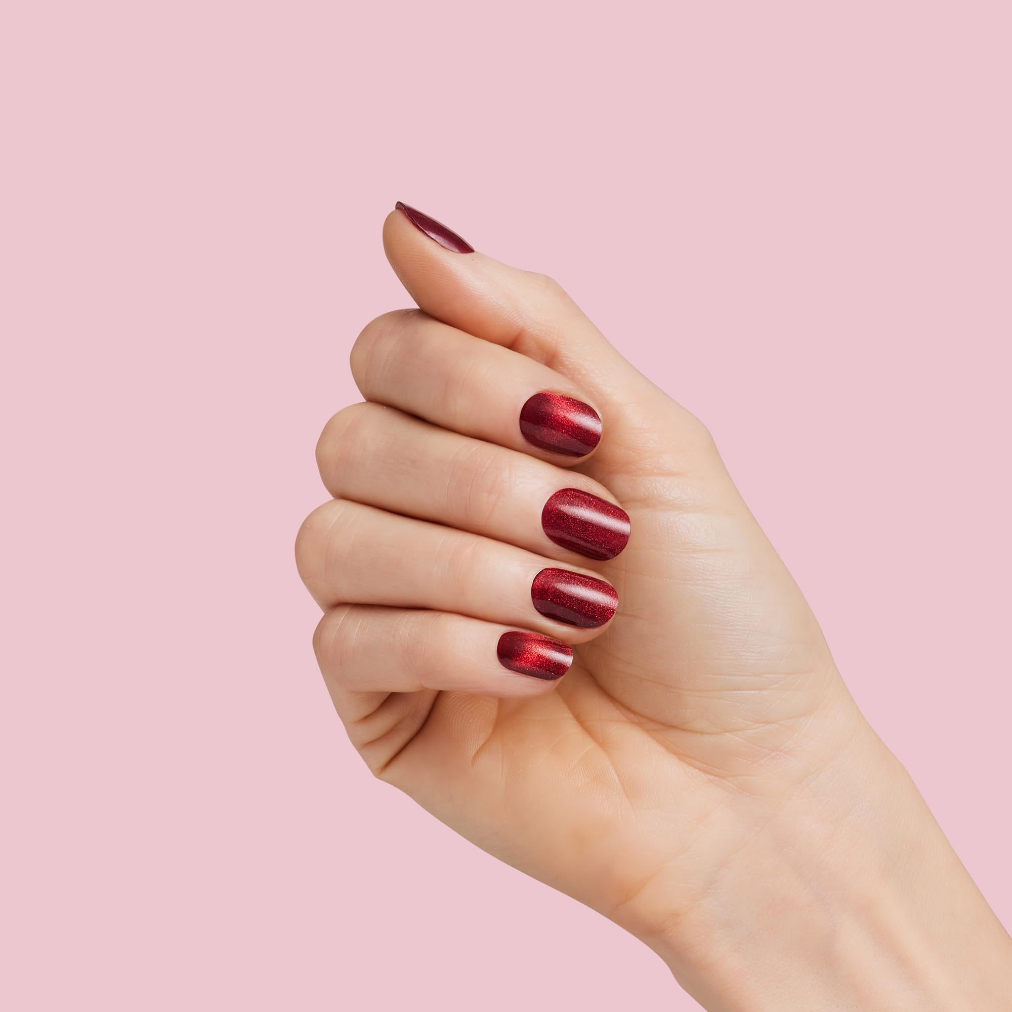 Dashing Diva Glaze Effects Nail Strip Set - Ruby Red Apple - Long Lasting, Chip Resistant, Semi-Cured Gel Nails - 4-Piece Manicure Set with 32 Strips - Image 3