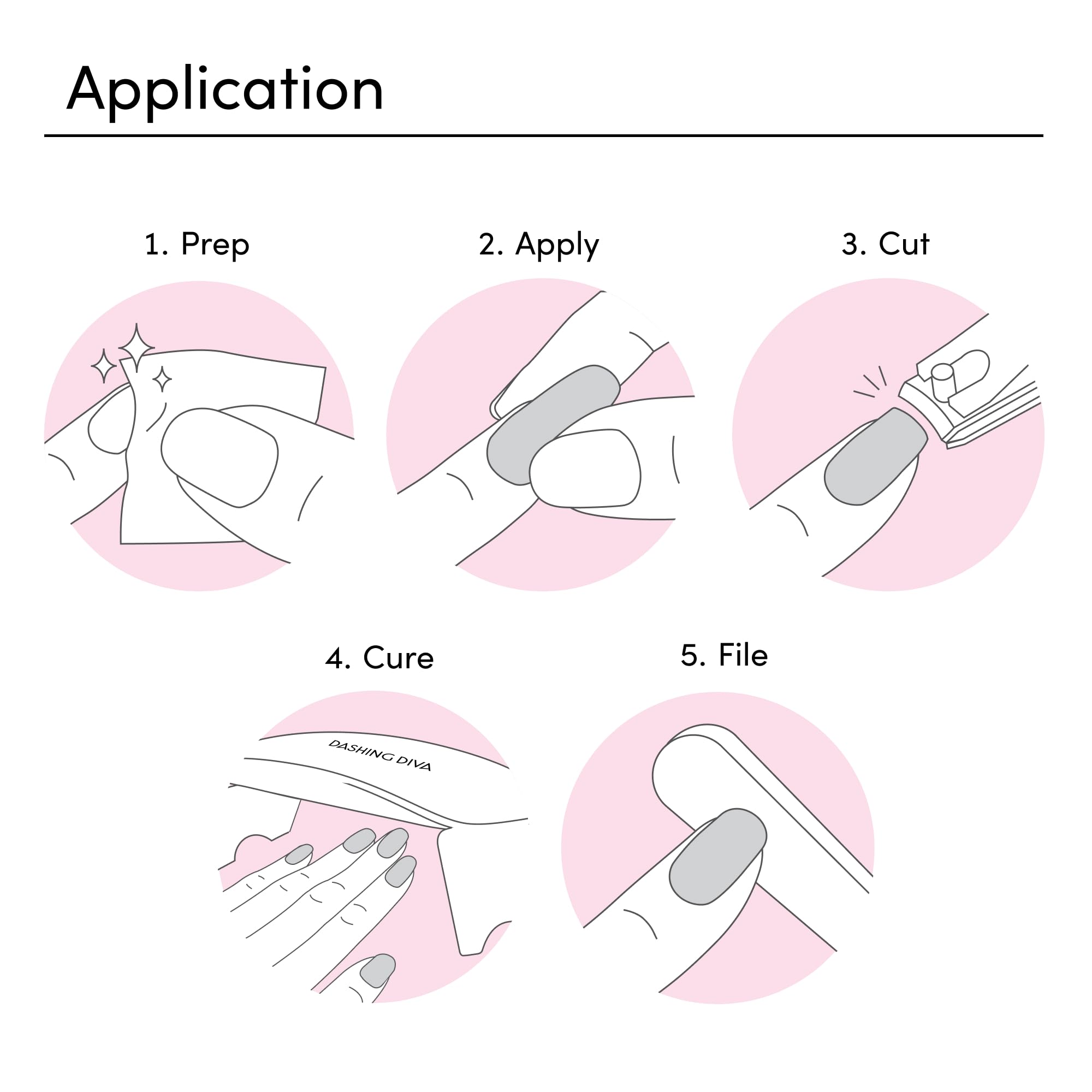 Dashing Diva Glaze Kit - By The Fire Place - Long Lasting, Chip Resistant, Semi-Cured Gel Nail Strips - 5-Piece Manicure Set with 32 Strips and Mini LED Lamp - Image 6