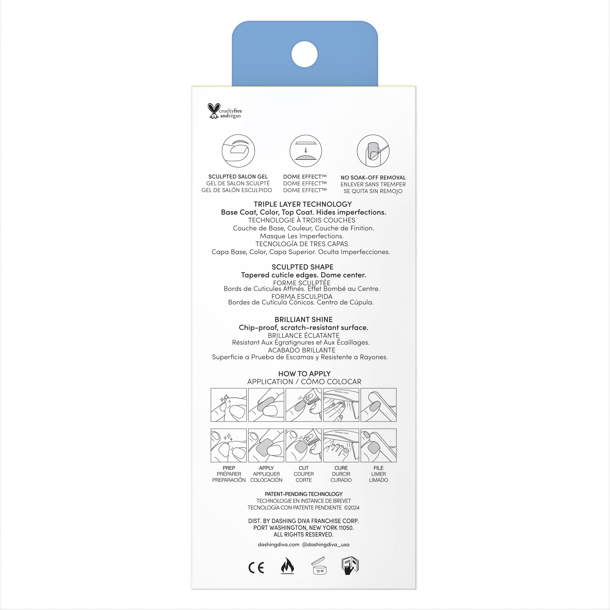 Dashing Diva Glaze Mani Pedi Kit​ - The Bitesize Blue Glaze - Comes with LED Nail Lamp - Long Lasting, Semicured Gel Nail Strips for Toes & Hands - Image 5