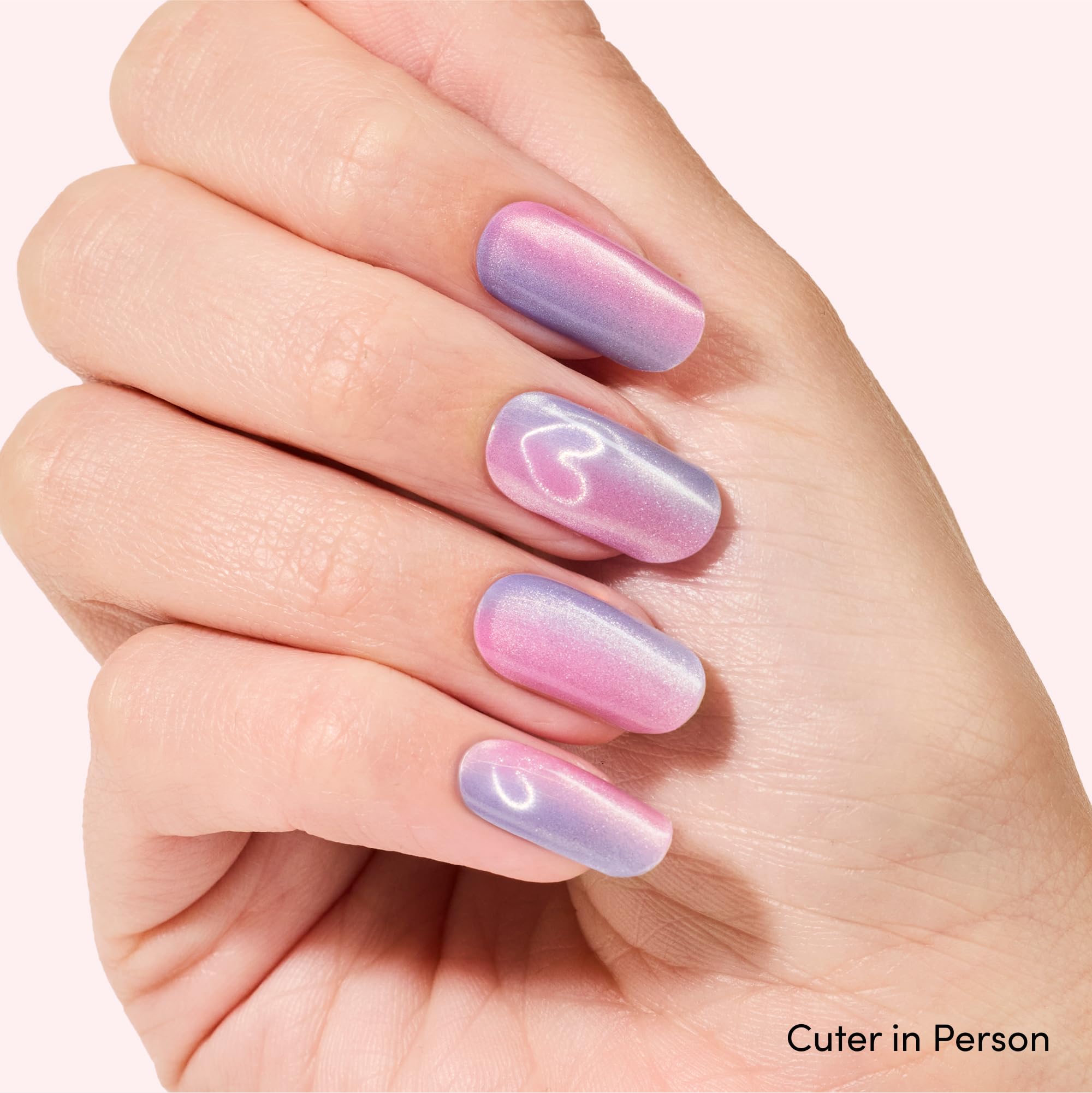 Dashing Diva Glaze Nail Strip Duo - Cosmic Hearts Collection - It's Science, Duh & He's Cuter In Person - Long Lasting, Chip Resistant, Semi-Cured Gel Nail Strips - Contains 2 Colors - Image 3