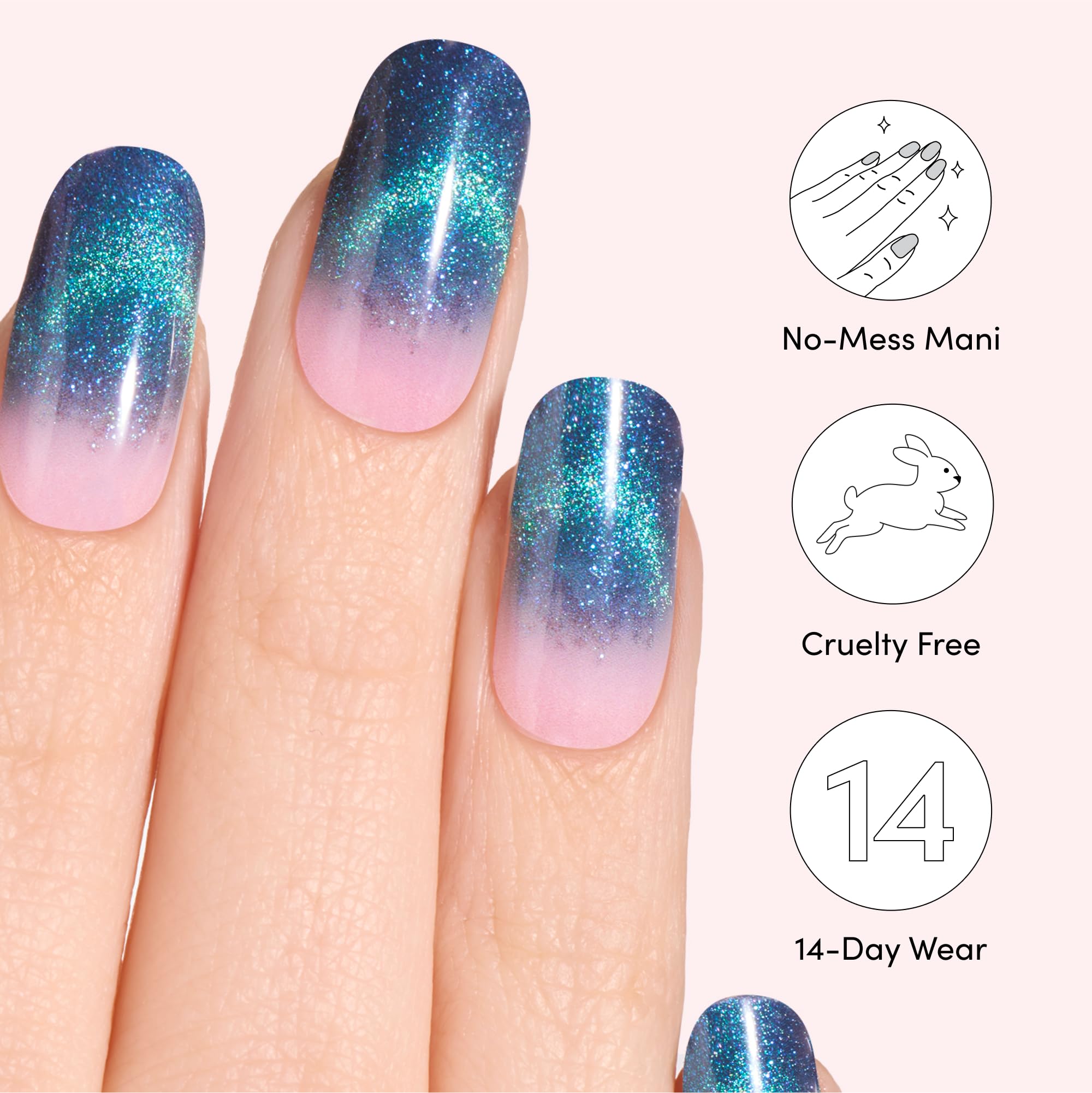 Dashing Diva Glaze Nail Strip Duo - Cosmic Hearts Collection - It's Science, Duh & He's Cuter In Person - Long Lasting, Chip Resistant, Semi-Cured Gel Nail Strips - Contains 2 Colors - Image 6