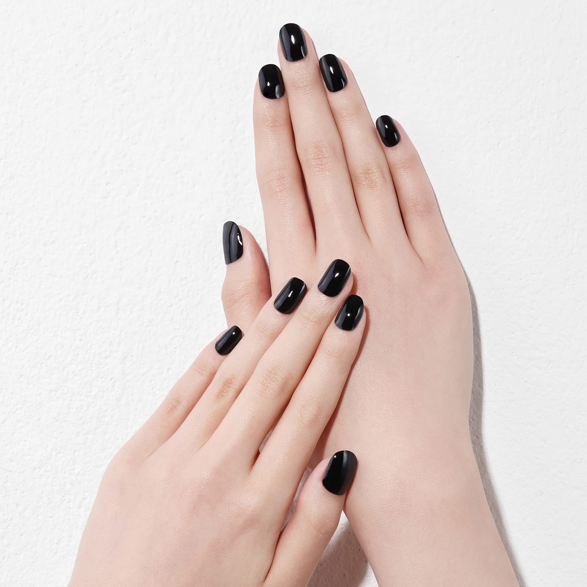 Dashing Diva Glaze Nail Strips - Real Black | Works with Any LED Nail Lamp | Long Lasting, Chip Resistant, Semicured Gel Nail Strips | Contains 34 Salon Quality Black Nail Wraps, 1 Prep Pad, 1 Nail File - Image 3