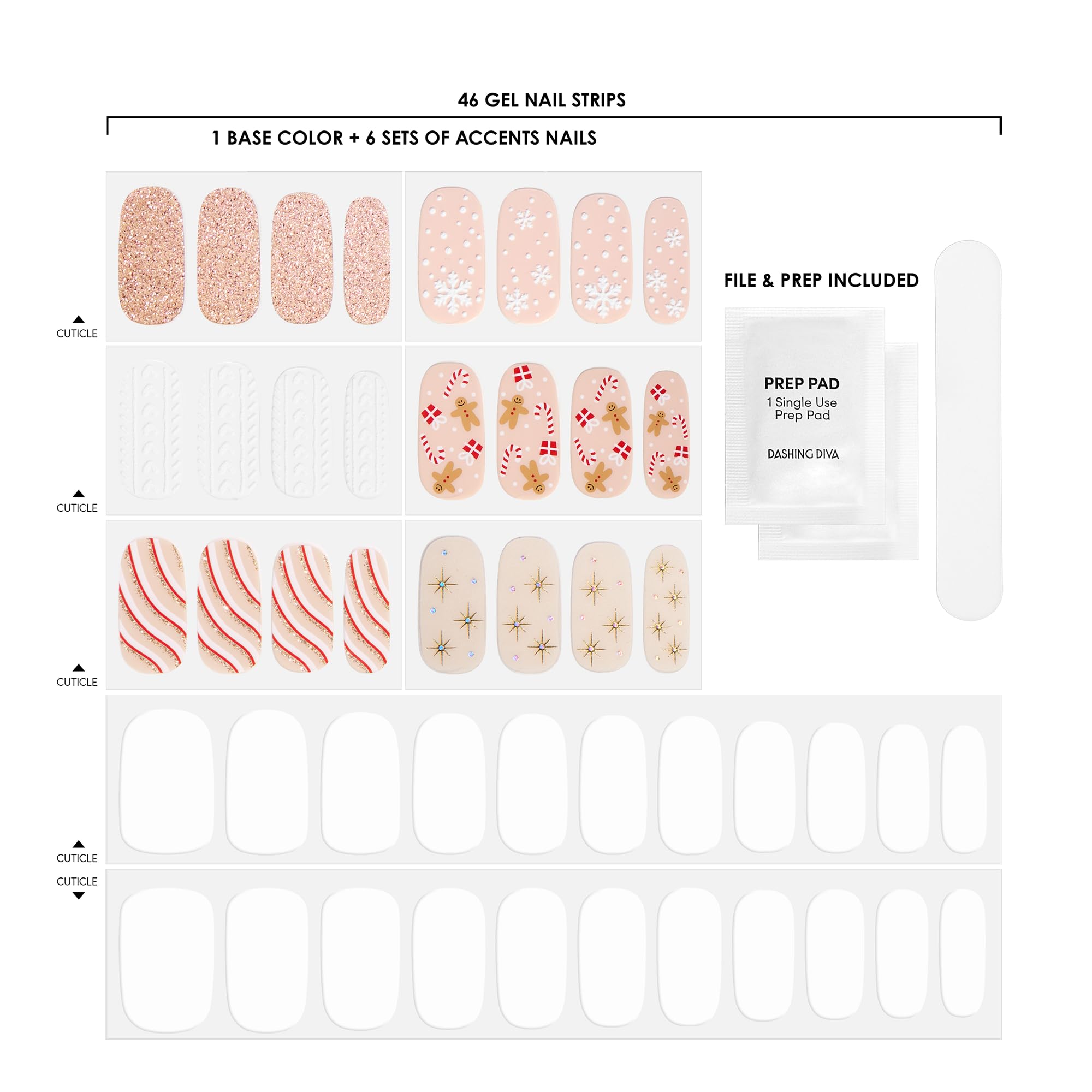 Dashing Diva Gloss Kit - Ginger Me Up - UV Free, Chip Resistant, Long Lasting Gel Nail Stickers - 3-Piece Manicure Set - Contains 46 Wraps, 2 Prep Pads, 1 File - Image 3
