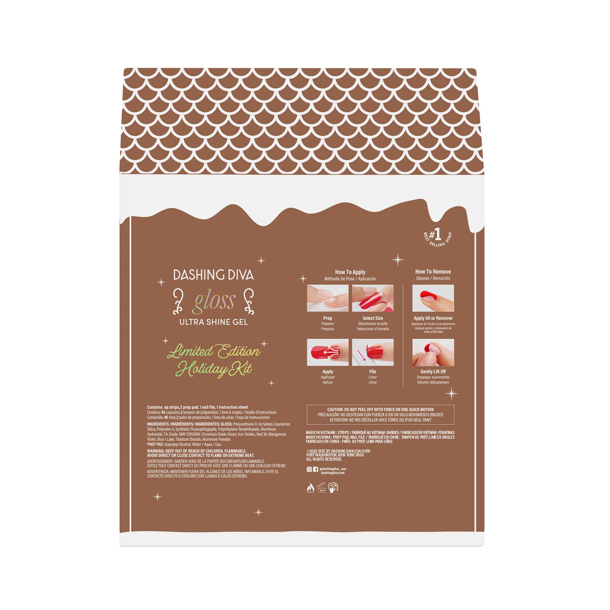 Dashing Diva Gloss Kit - Ginger Me Up - UV Free, Chip Resistant, Long Lasting Gel Nail Stickers - 3-Piece Manicure Set - Contains 46 Wraps, 2 Prep Pads, 1 File - Image 7