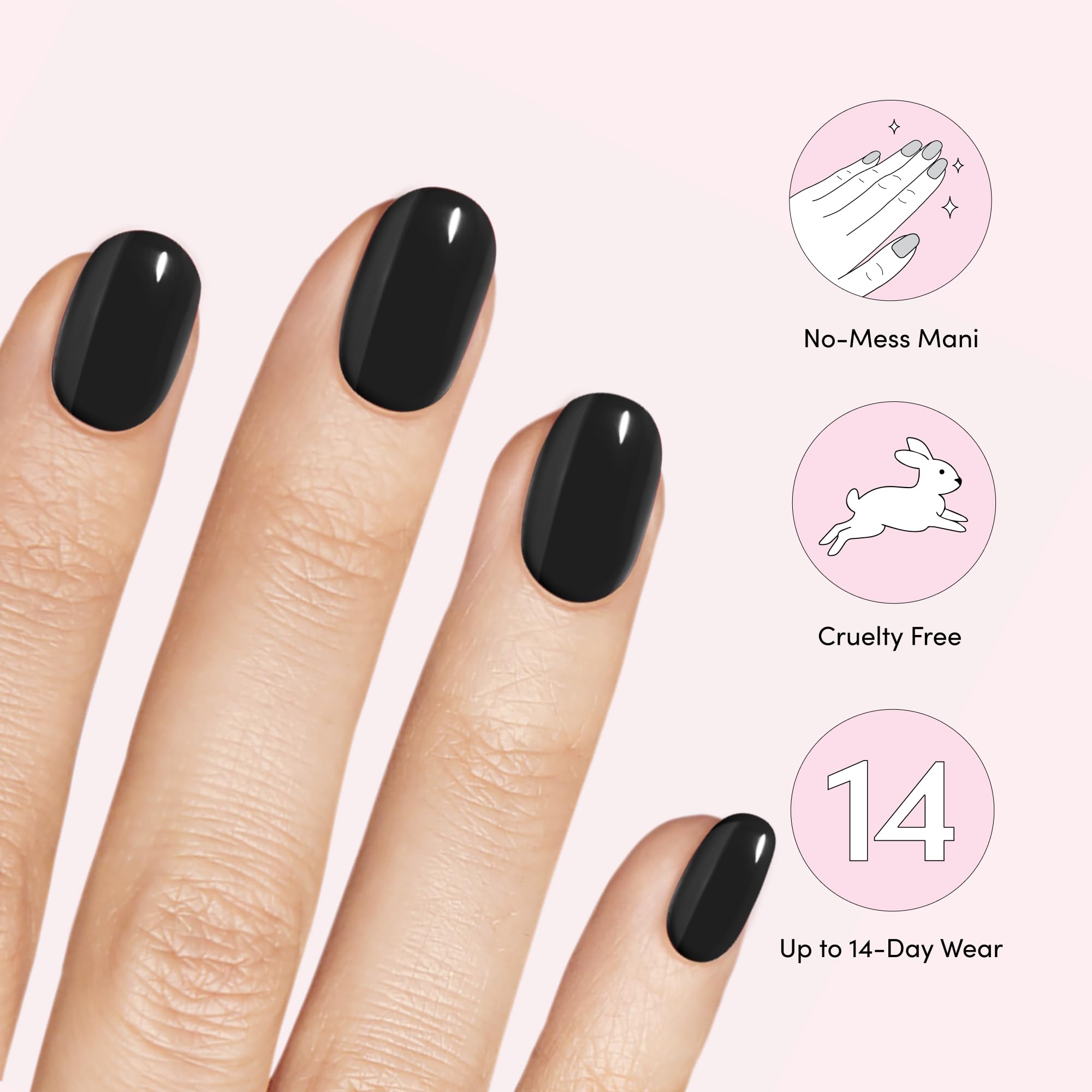 Dashing Diva Gloss Nail Strips Bundle - The Black & White Collection - Real Black & Daikon - UV Free, Chip Resistant, Long Lasting Gel Stickers - Contains 2 Sets - Image 5