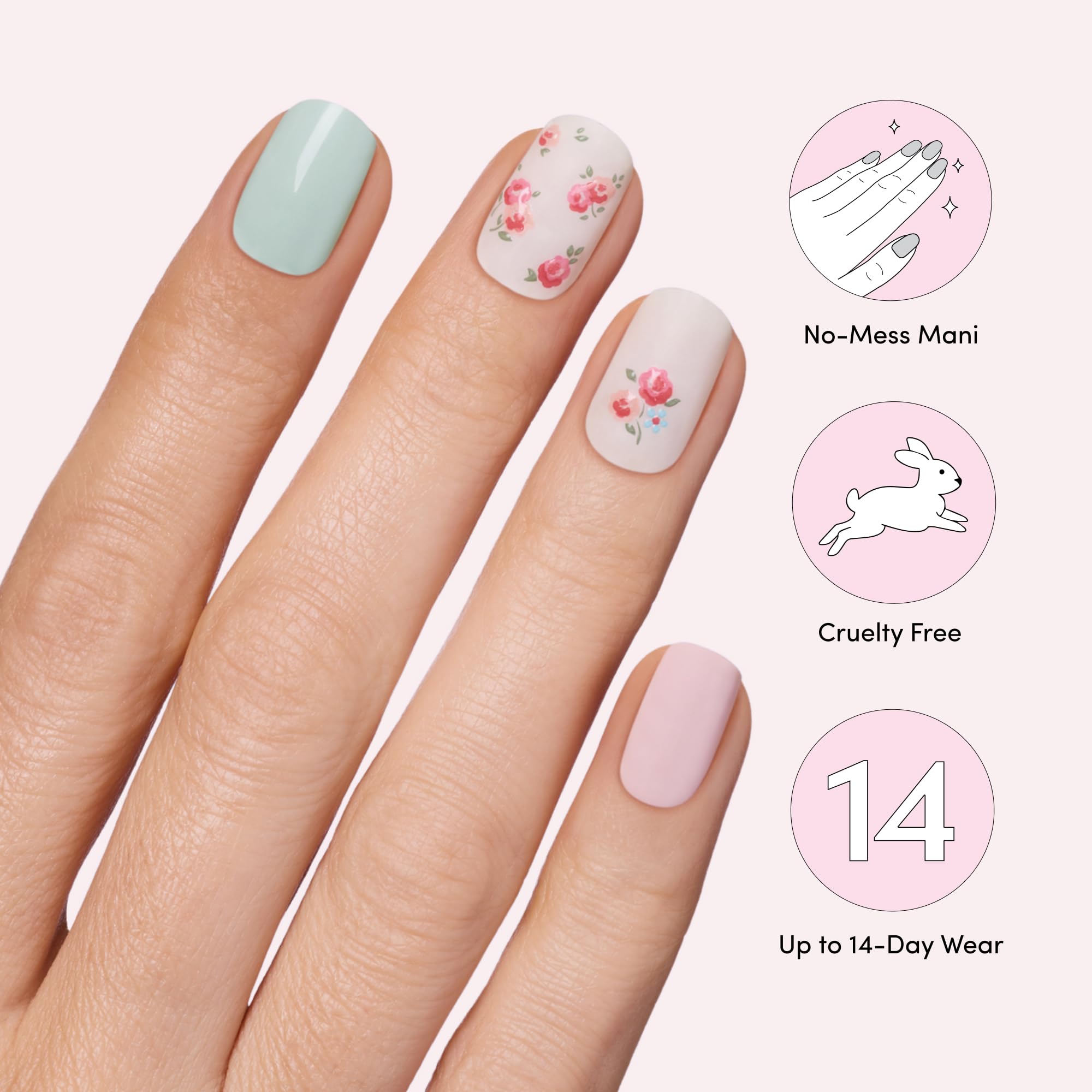 Dashing Diva Gloss Nail Strips Bundle - The Vintage Florals Collection - So Very Victorian & Heavens Gate - UV Free, Chip Resistant, Long Lasting Gel Stickers - Contains 2 Sets - Image 6