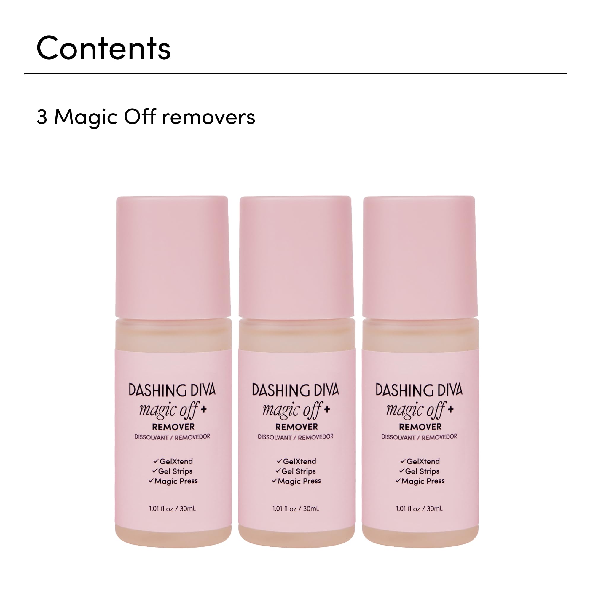 Dashing Diva Magic Off+ Remover, 3 Pack - Press-On Nail Remover with Niacinamide and Castor Oil - Contains 3 - Image 3
