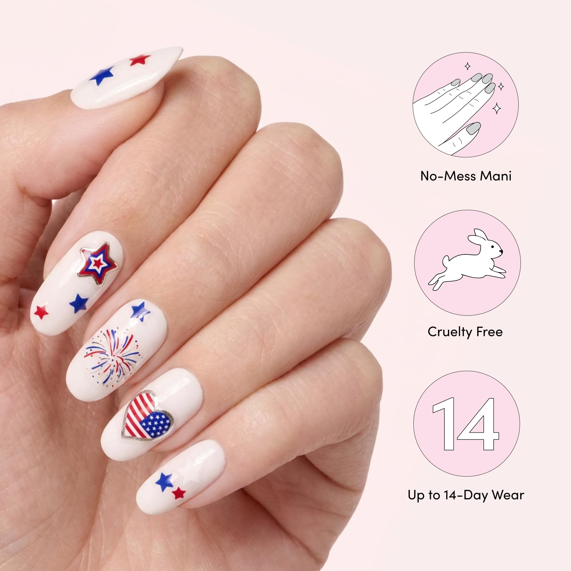 Dashing Diva Magic Pick Nail Stickers - Firework City - Premium Nail Art - Comes with 50+ Stickers and 2 Precision Placement Tools - Image 4