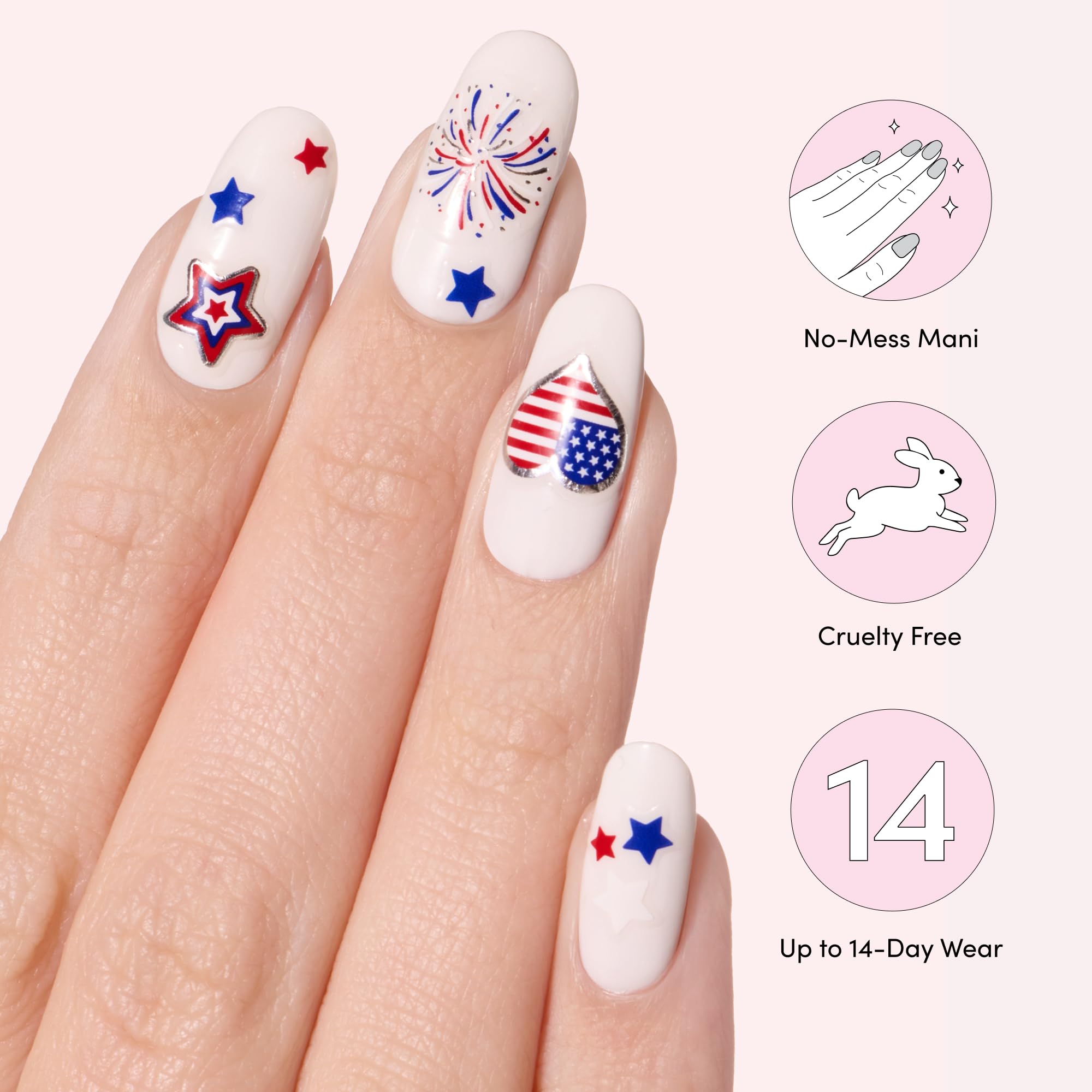 Dashing Diva Magic Pick Nail Stickers - Patriotic Magic - Premium Nail Art - Comes with 50+ Stickers and 2 Precision Placement Tools - Image 4