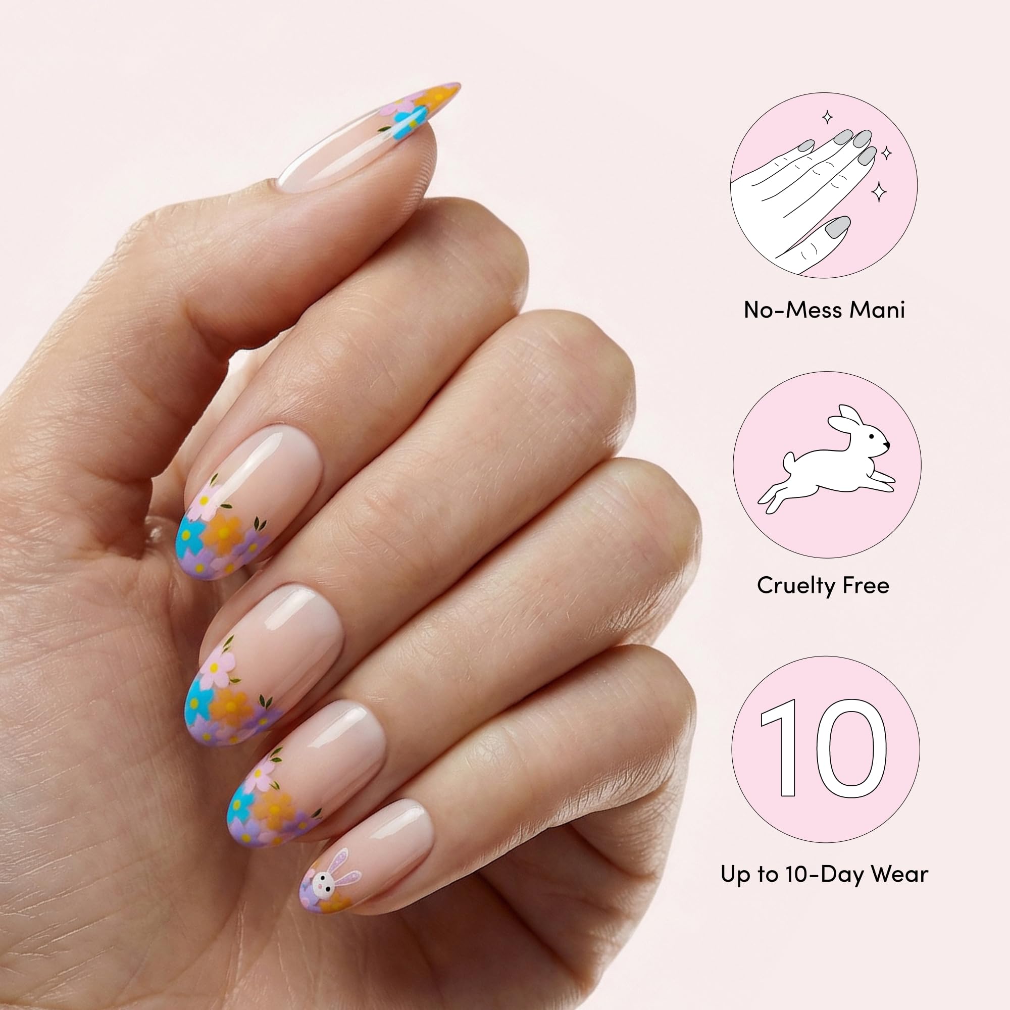 Dashing Diva Magic Press Nail Set - Hop Scotch - Medium Almond Press On Nails - Long Lasting Gel - Lasts Up to 10 Days - Gel Set - 4-Piece Manicure Kit with 30 Nails - Image 5