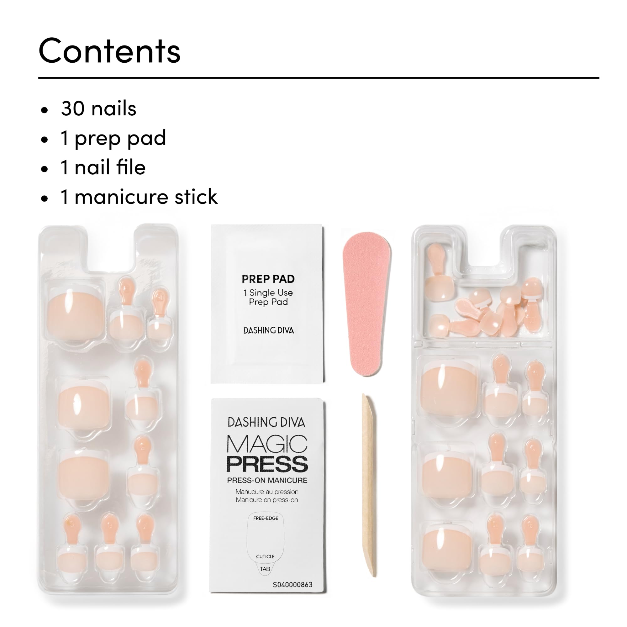 Dashing Diva Magic Press Pedicure Set - Fit For A Queen - Press On Nails - Long Lasting Gel - Lasts Up to 10 Days - Summer Gel Set - 4-Piece Pedicure Kit with 24 Nails - Image 3