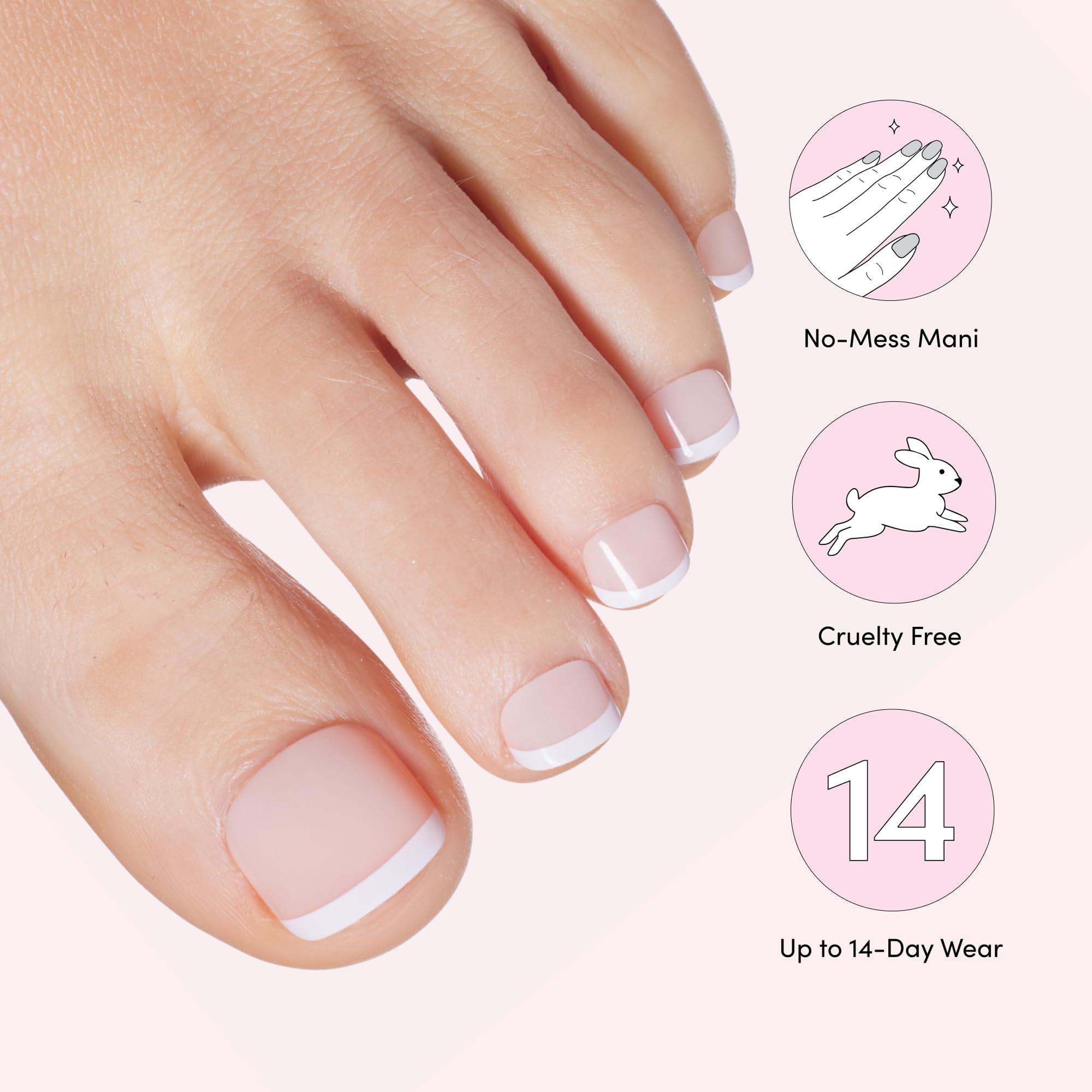 Dashing Diva Magic Press Pedicure Set - Fit For A Queen - Press On Nails - Long Lasting Gel - Lasts Up to 10 Days - Summer Gel Set - 4-Piece Pedicure Kit with 24 Nails - Image 5