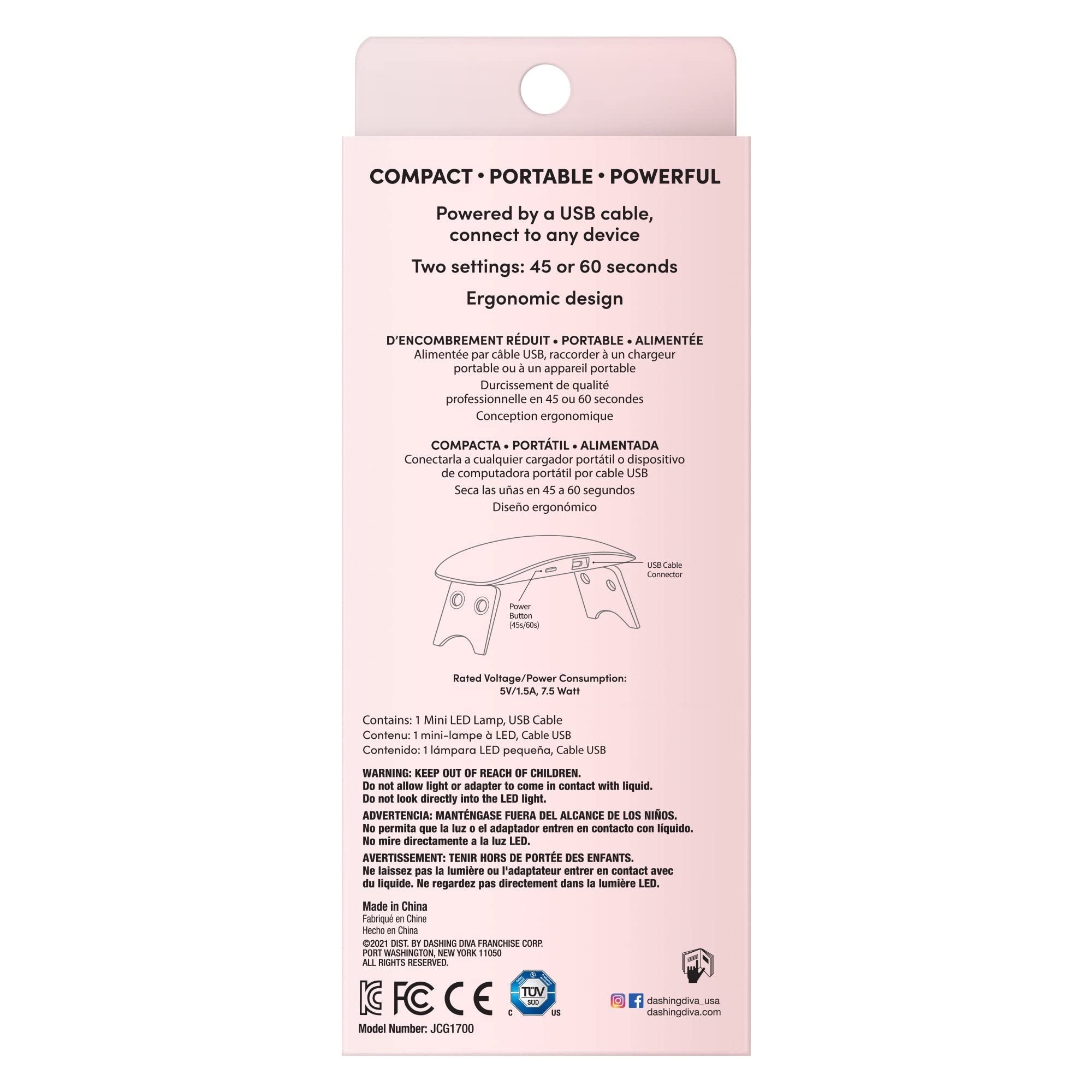 Dashing Diva Mini LED Gel Nail Lamp - Compact and Portable Light for Curing Semicured Nails & All Gel Products - Universal USB LED Lamp Includes USB Cord - Image 5