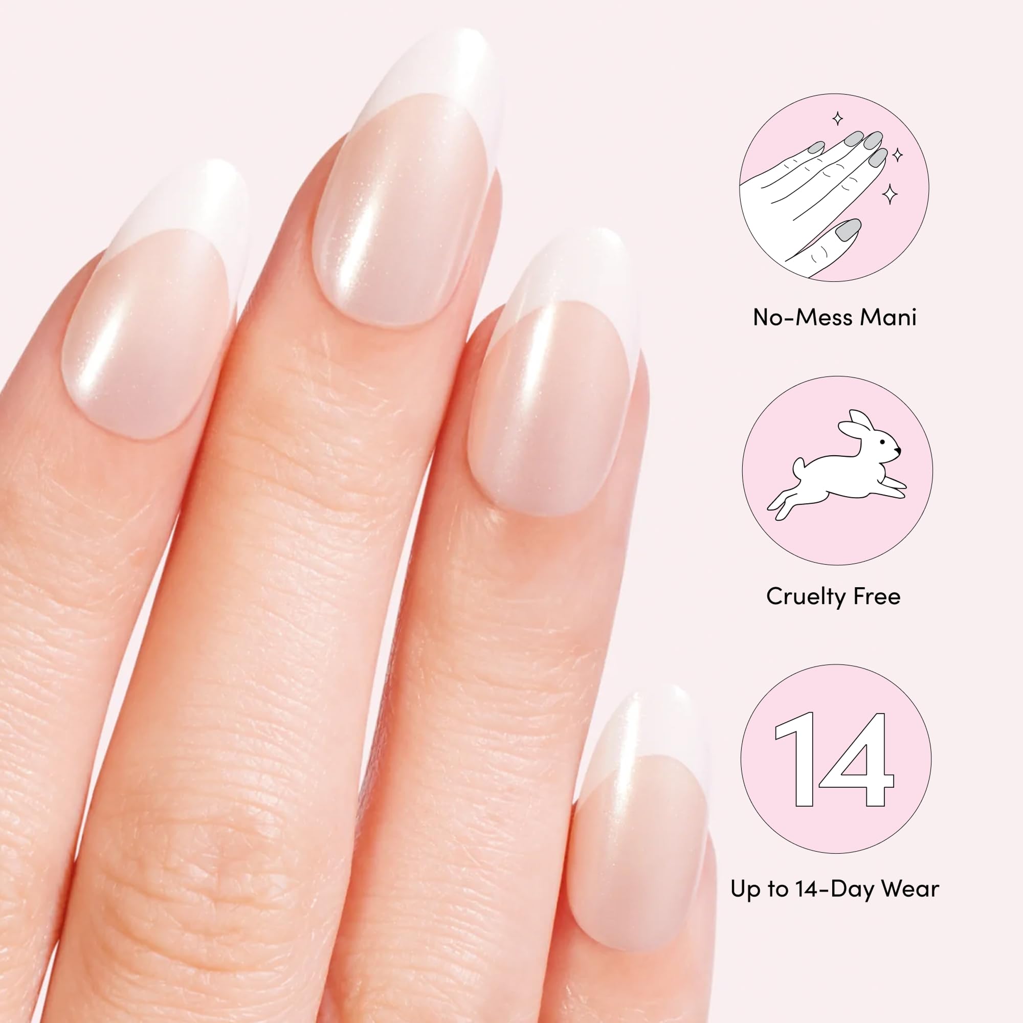 Dashing Diva Nailbliss Glazed Donut Gel Manicure Bundle - Rosewater Glaze & French Glaze - Salon Quality, Easy to Apply and Chip Resistant - Contains 2 Sets of 30 Medium Length, Almond Shaped - Image 4