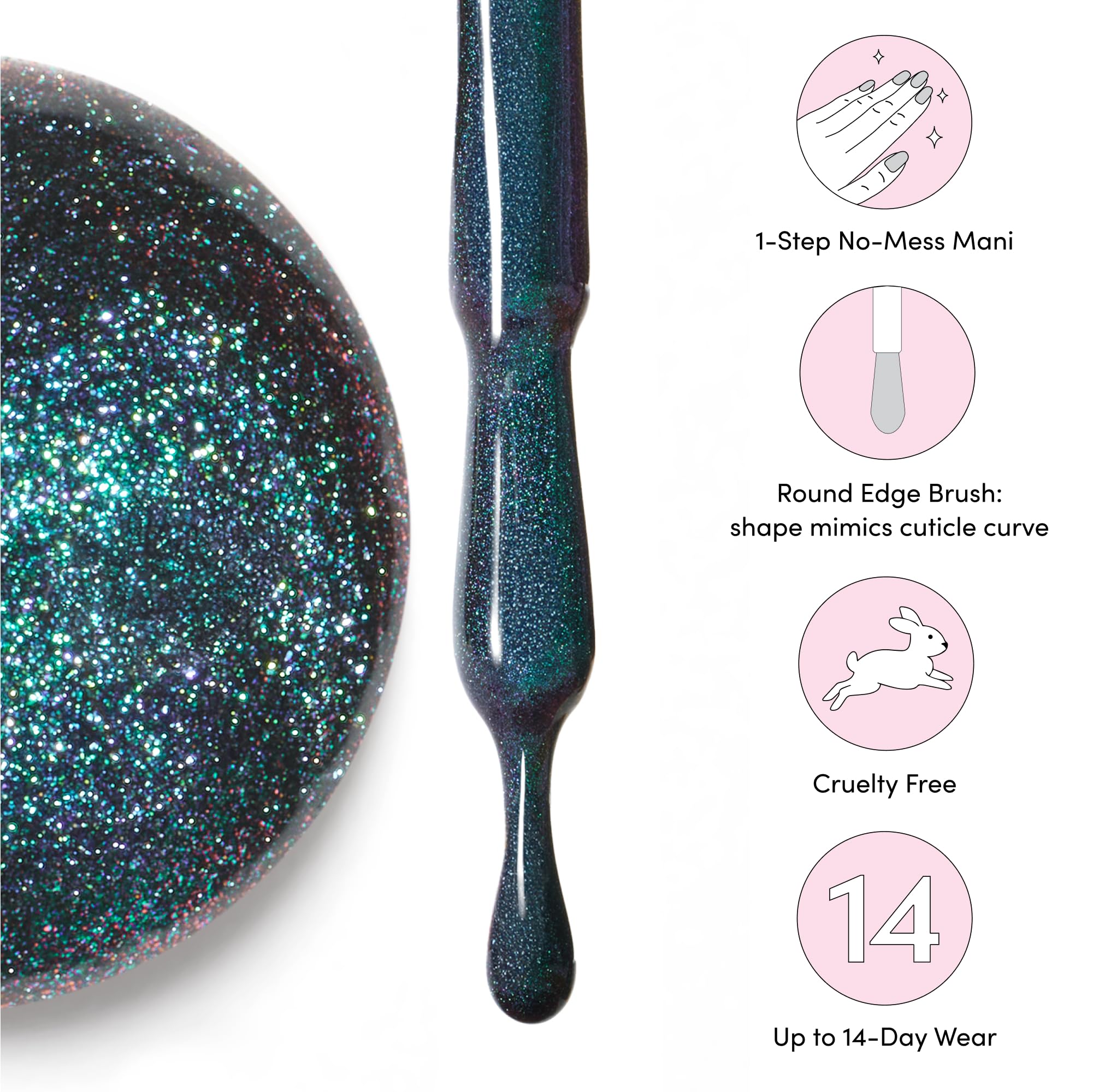 Dashing Diva One Gel Color & Magnetic Duo - Midnight - Real Black & Rogue Magnetic Gel - 3-in-1 Base Coat, Nail Color & Top Coat - Nail Polish Set - Image 4