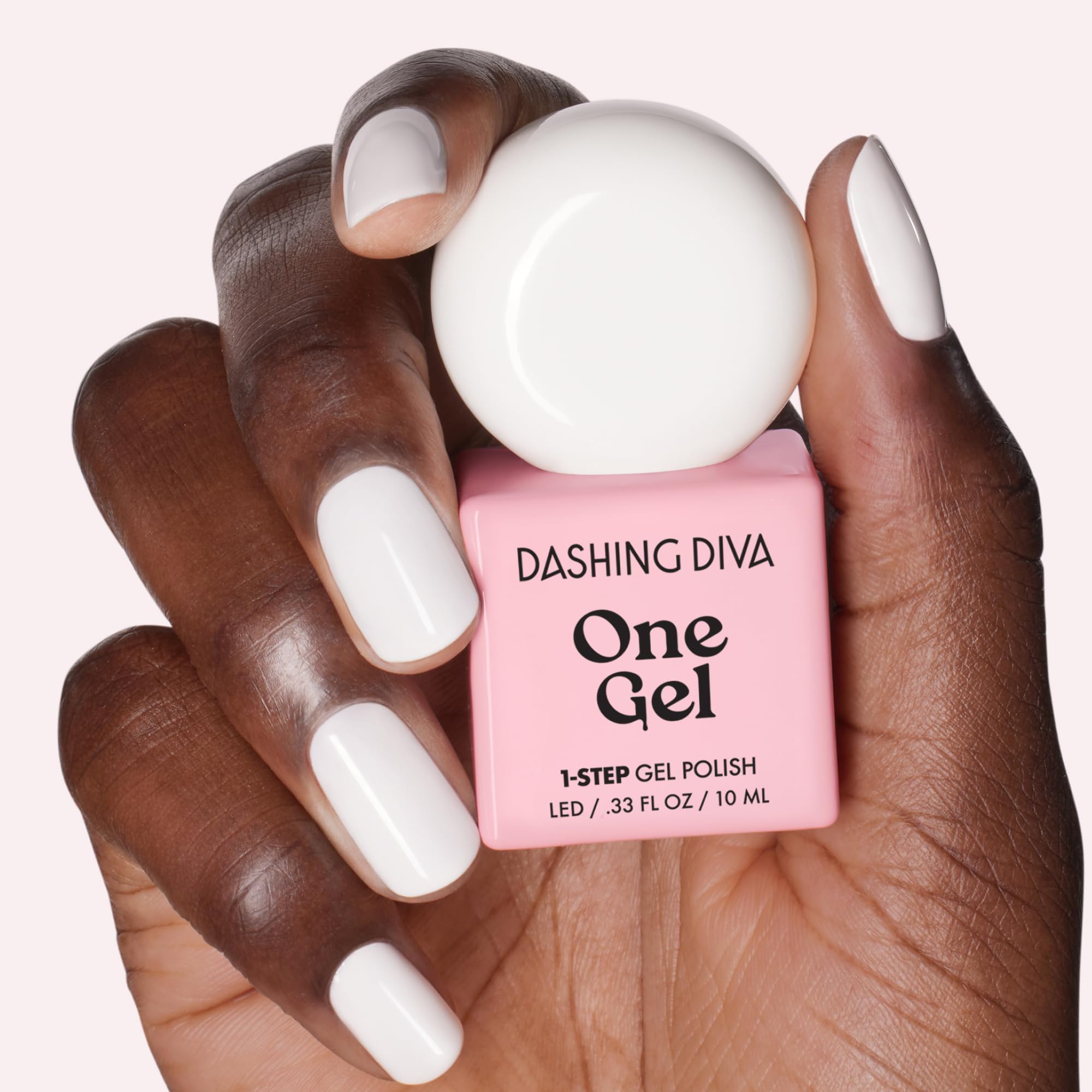 Dashing Diva One Gel Color Starter Kit - Daikon - 3-in-1 Base Coat, White Nail Color & Top Coat - 8-Piece Manicure Set with LED Gel Nail Lamp - Image 7