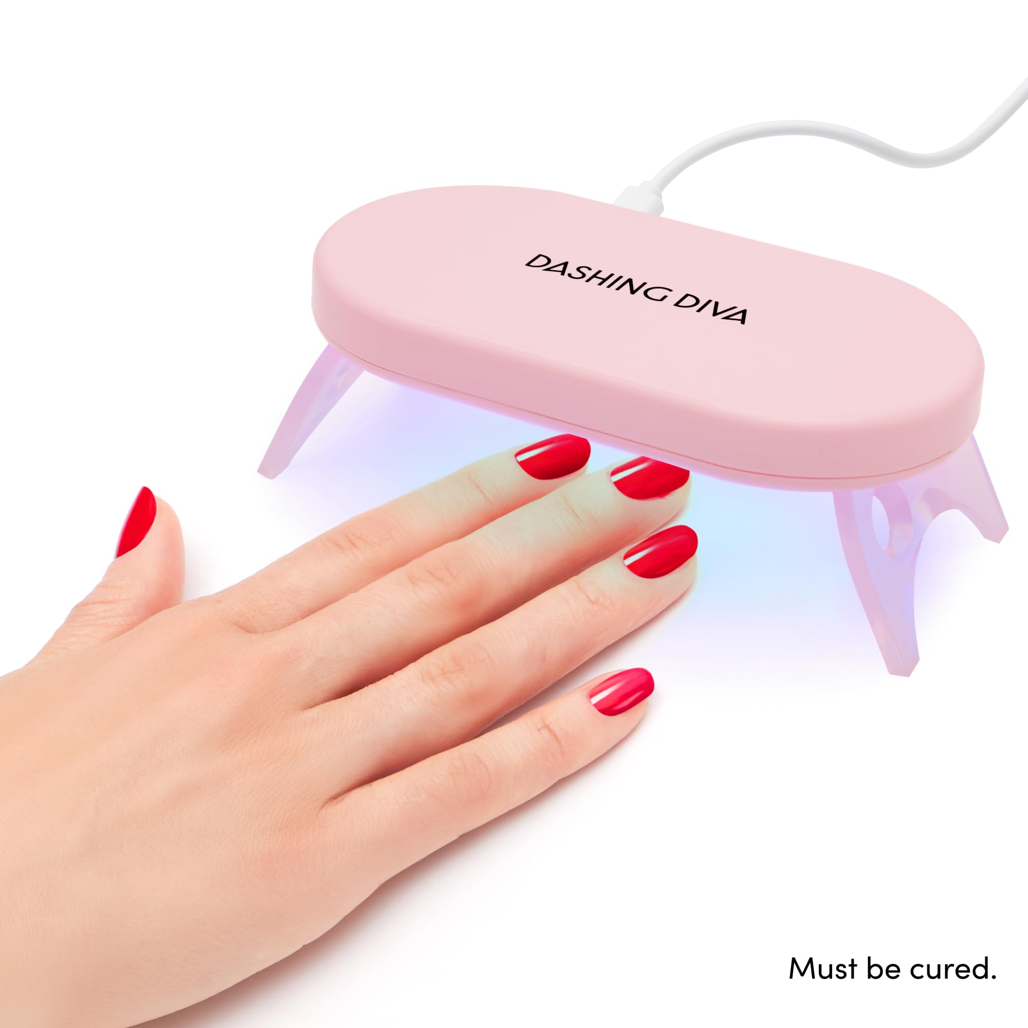 Dashing Diva One Gel Color Starter Kit - Daikon - 3-in-1 Base Coat, White Nail Color & Top Coat - 8-Piece Manicure Set with LED Gel Nail Lamp - Image 9