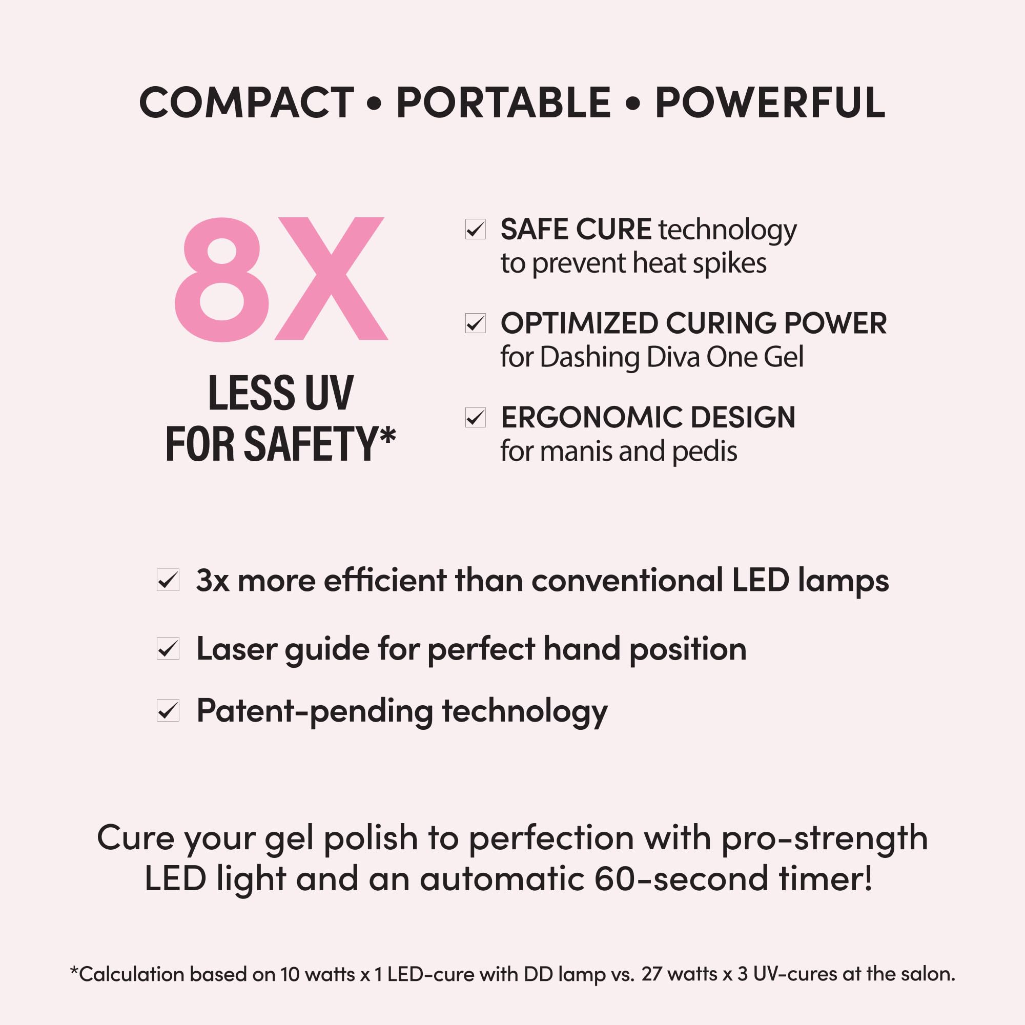 Dashing Diva One Gel Lamp - 10-Watt Gel Nail Polish Curing Lamp with Automatic Timer - Portable & Compact - Image 3