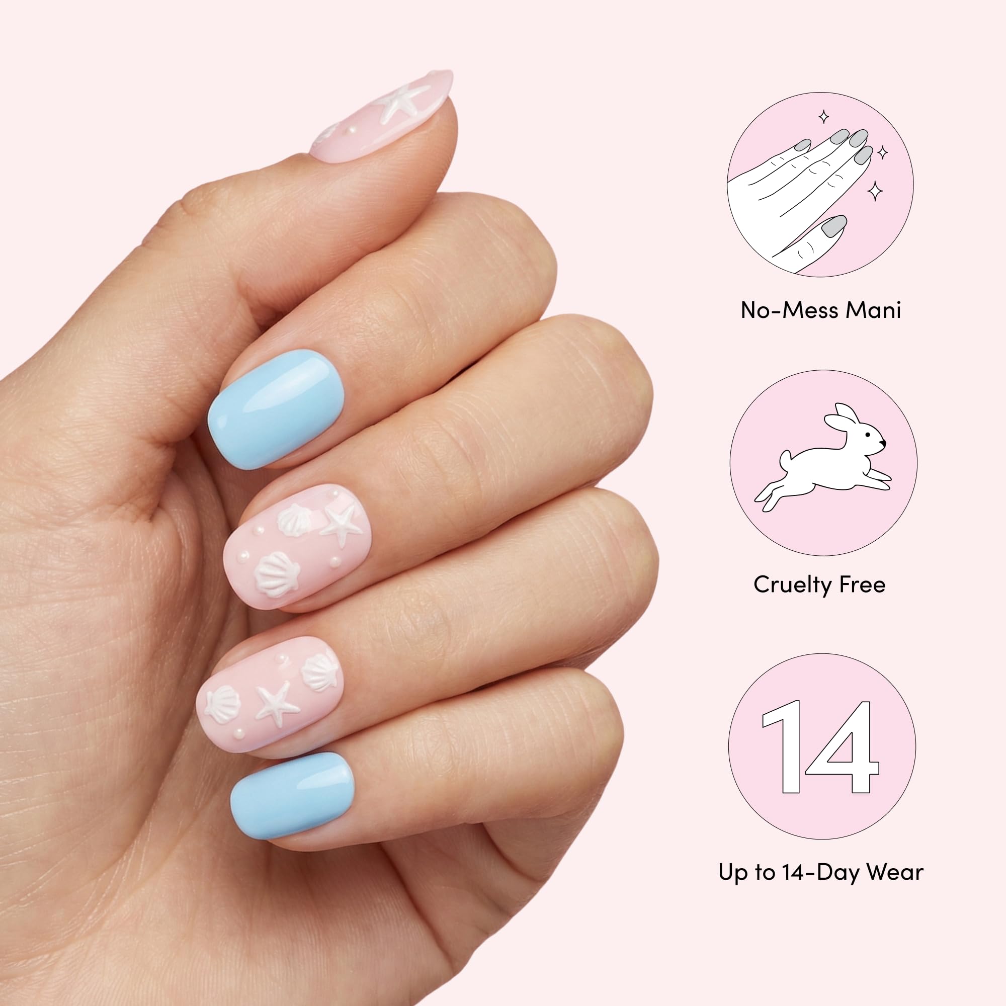 Dashing Diva Summer Gloss Nail Strips - Seawashed in Sardinia - UV Free, Chip Resistant, Long Lasting Gel Stickers - Contains 32 Wraps, 1 Prep Pad, 1 File - Image 5